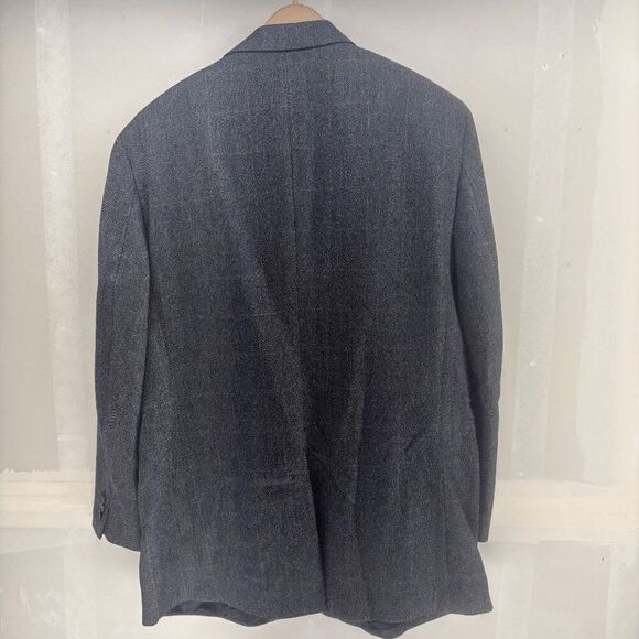 Jos A Bank Signature Wool 3 Button Sport Coat 48L Or Slim 50L Gray Houndstooth - Picture 2 of 5